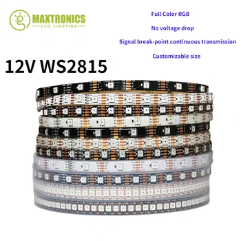 12 В WS2815 ленти Led Светлина WS2812B WS2813 Актуализиран Индивидуално Адресуемый led двоен сигнал 30/60/144 светодиода/m