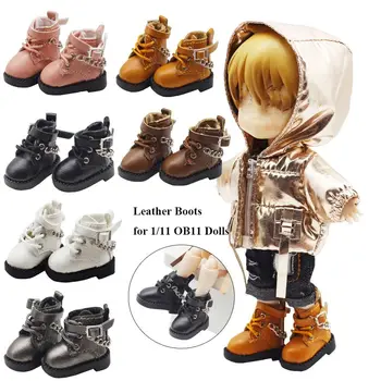 6 цвята за кукли 1 /12BJD за кукли 1/11 OB11, Ботуши за ръчно изработени кукли, Нова Ежедневни обувки за кукли от телешка кожа, кожени обувки