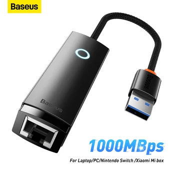 Мрежов адаптер BASEUS USB Ethernet за Macbook Pro Air C USB към RJ45 Ethernet Адаптер за Мрежова карта Xiaomi Mi TV Box S